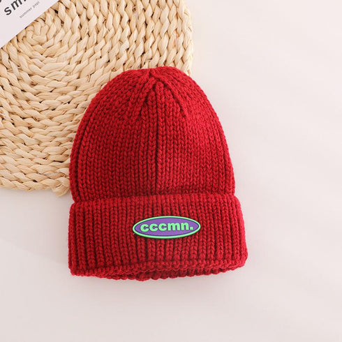 Autumn and winter candy-colored baby warm wool cap 18.8-21.2 inches